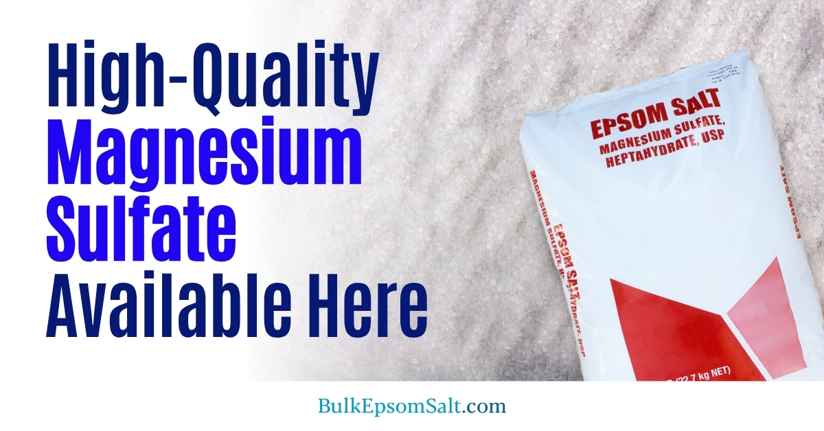 ensure consistent quality in magnesium sulfate epsom salts