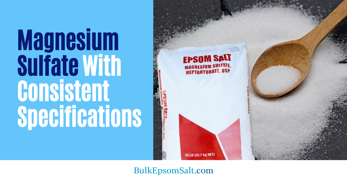 magnesium sulfate epsom salts with consistent specifications